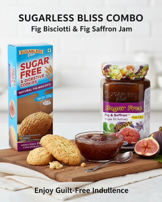 Sugarless Bliss – Fig Delight Combo Jam & Cookies-200g |Sweetened with Splenda