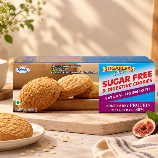 Sugar Free - Fig Biscotti Digestive Cookies-(200)g | Sugarless Bliss