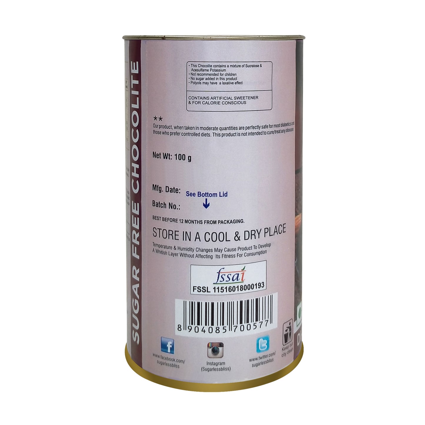 Sugar-Free Dark Chocolite - Roasted Almond Delight