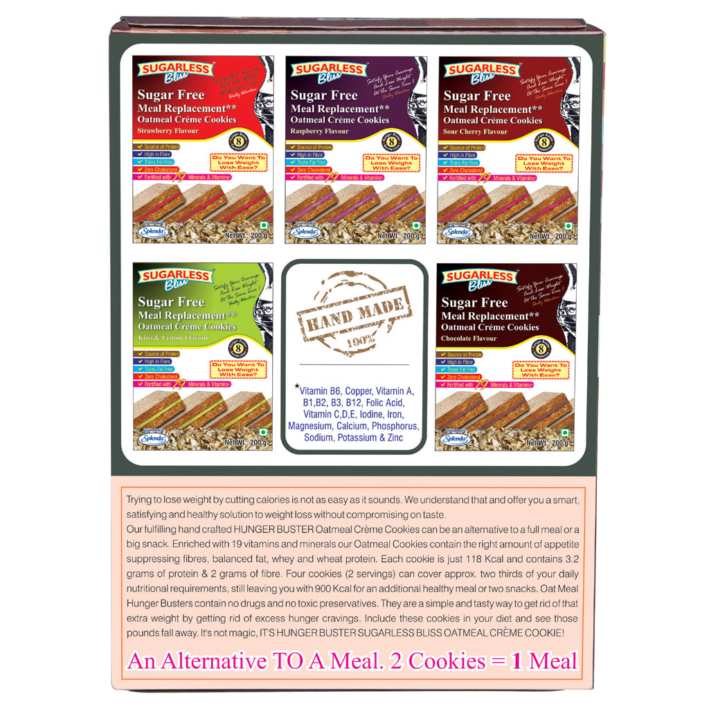 Sugar Free Oatmeal Creme Cookies - Chocolate (Alternate to A Meal 2 Cookies=1 Meal