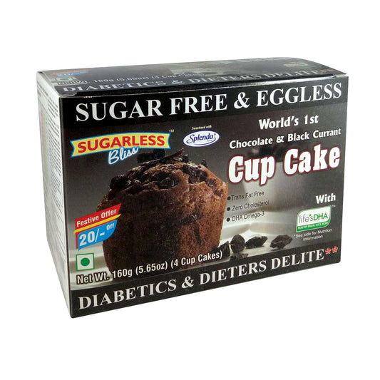 Sugar Free & Eggless Cup Cake Chocolate & Black Currant - 160g
