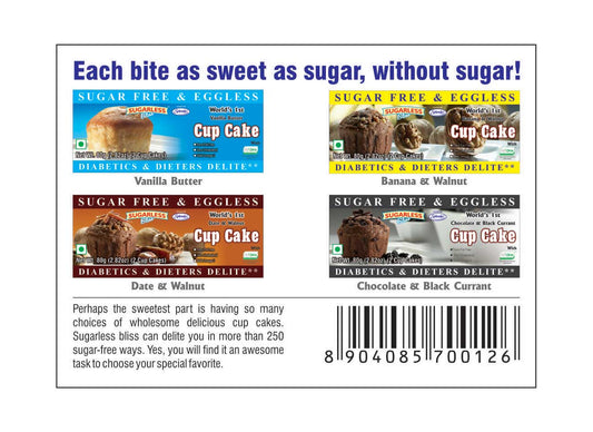 Sugar Free & Eggless Cup Cake Chocolate & Black Currant - 80g