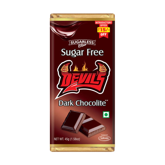 Sugar-Free Dark Chocolate Bar -12X45gm | Zero Sugar