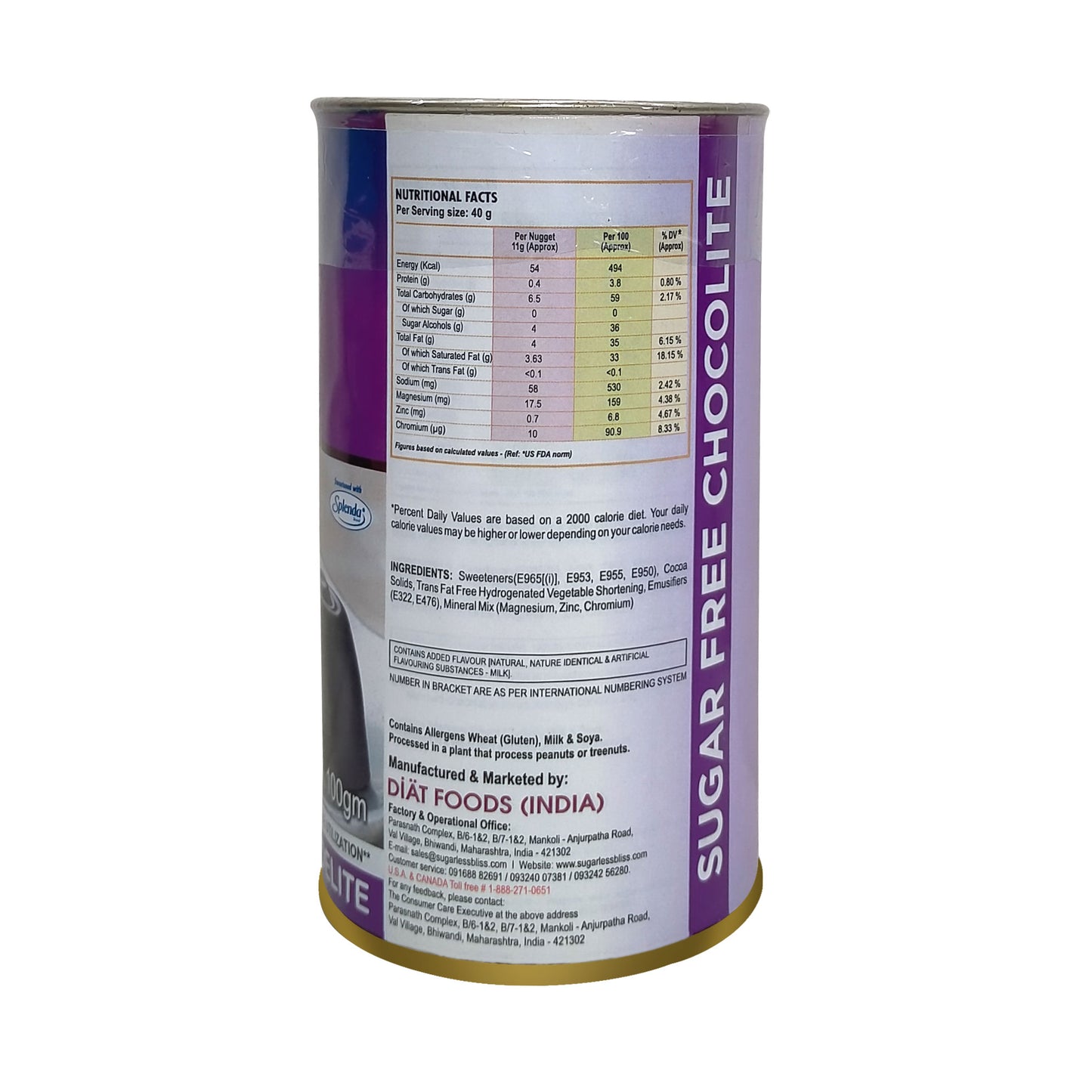 Sugar-Free Dark Chocolite - Classic Delight