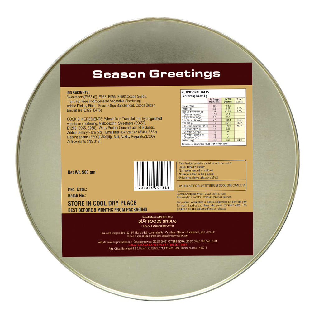 Sugar-Free Crumble Cookie Dark Chocolite | No Sugar Added-500g