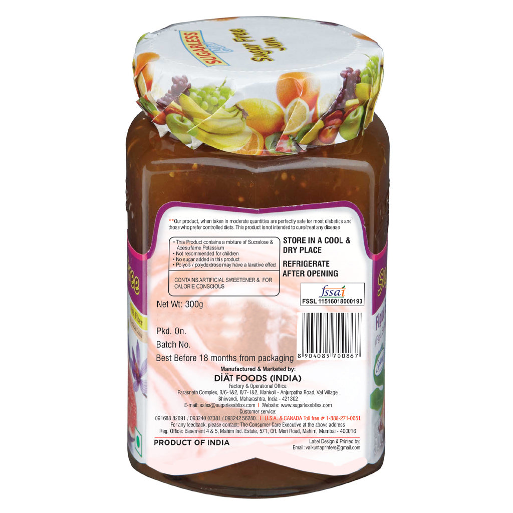 Sugar Free Fig & Saffron Jam (300)g | Sugarless Bliss