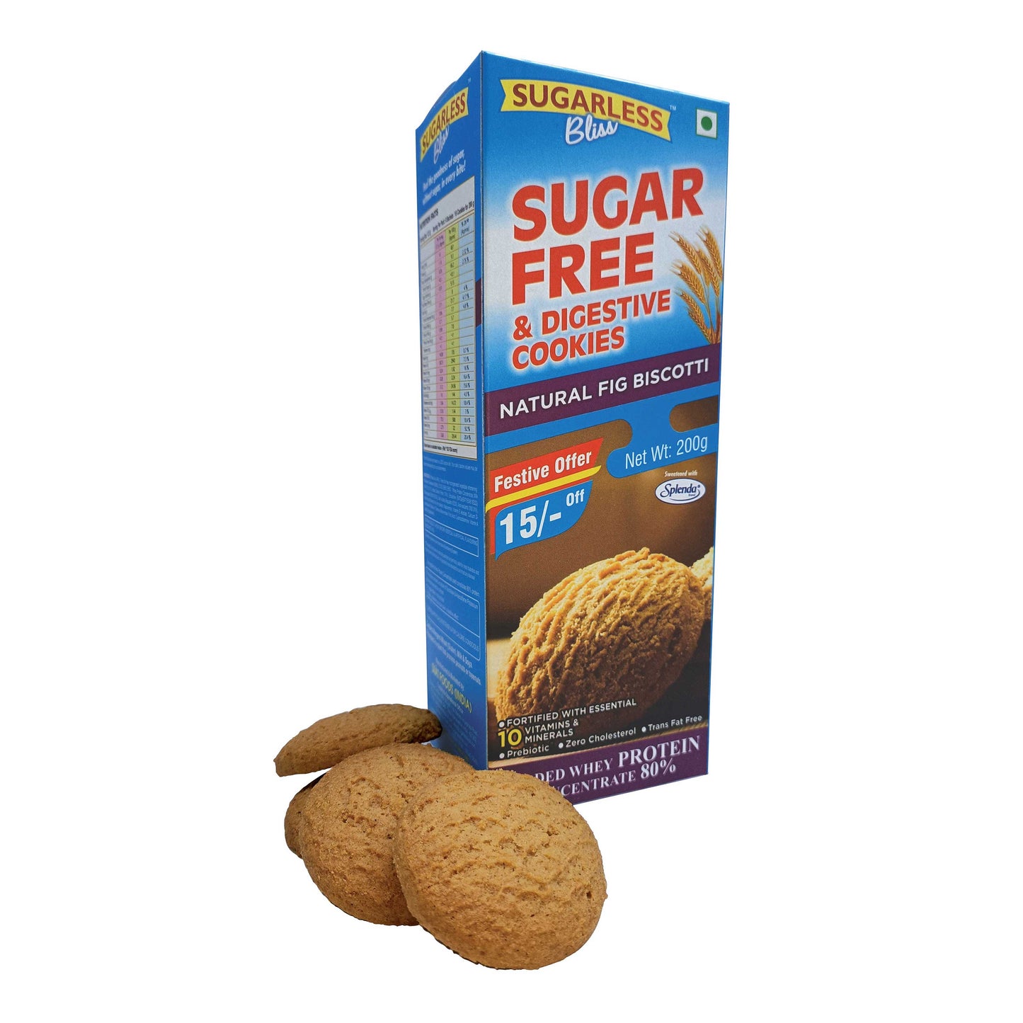 Sugar-Free & Digestive -Fig Biscotti Cookies-200g |Sweetened with Splenda