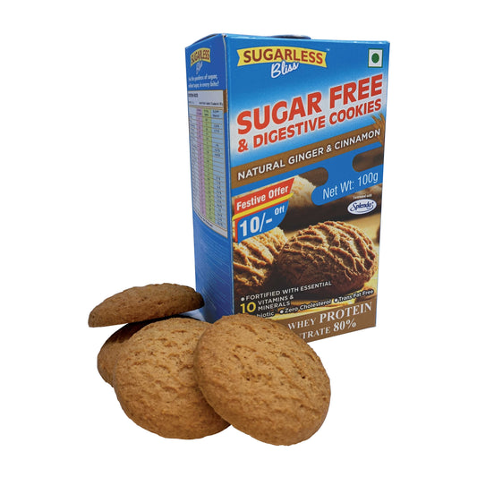 Sugar Free & Digestive Cookies - Ginger & Cinnamon - 100g