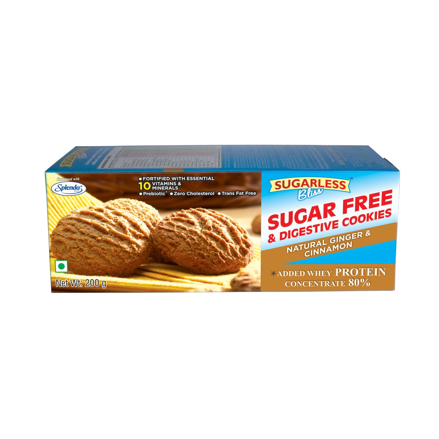 Sugar-Free & Digestive-Ginger Cinnamon Cookies-200g | Sweetened with Splenda