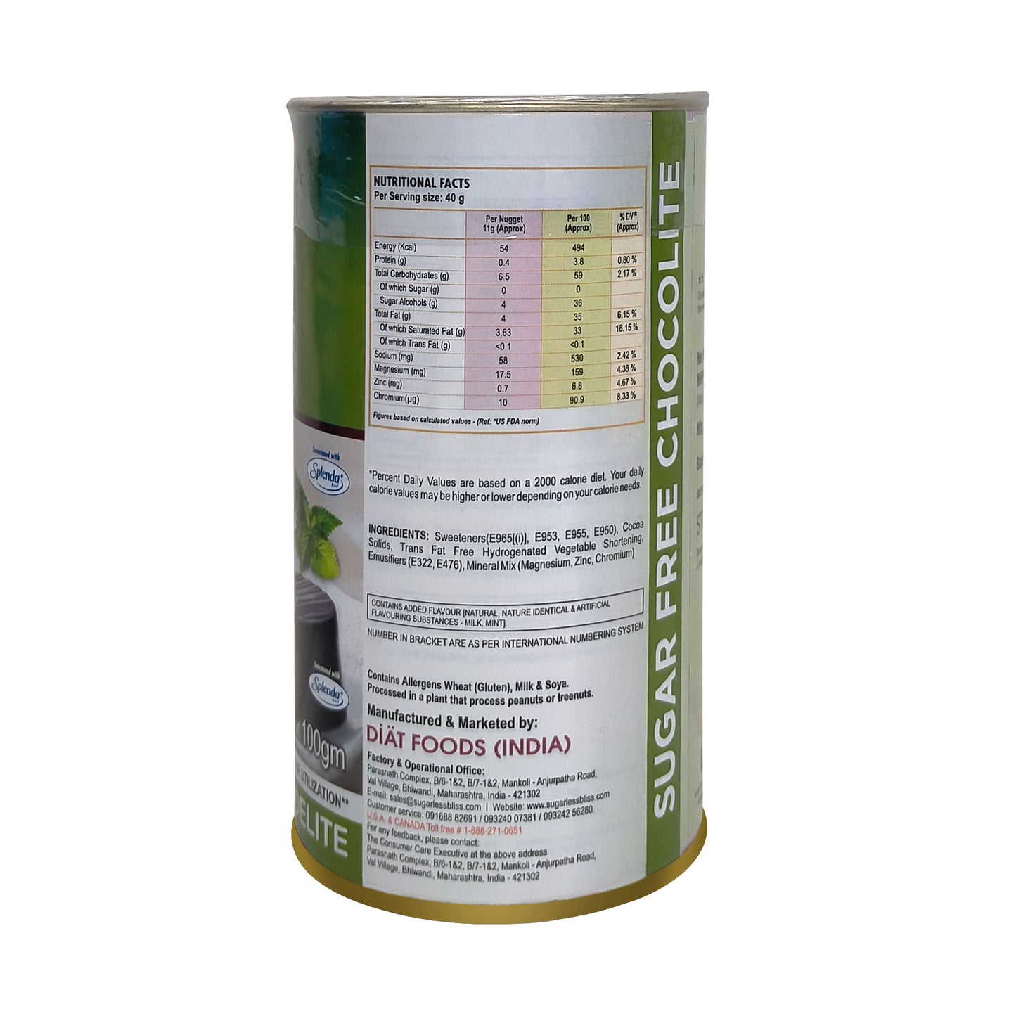 Sugar-Free Dark Chocolite - Mint Delight