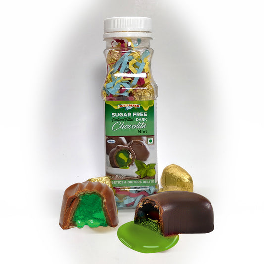 Sugar Free Centered Filled Dark Chocolate - Mint Flavour