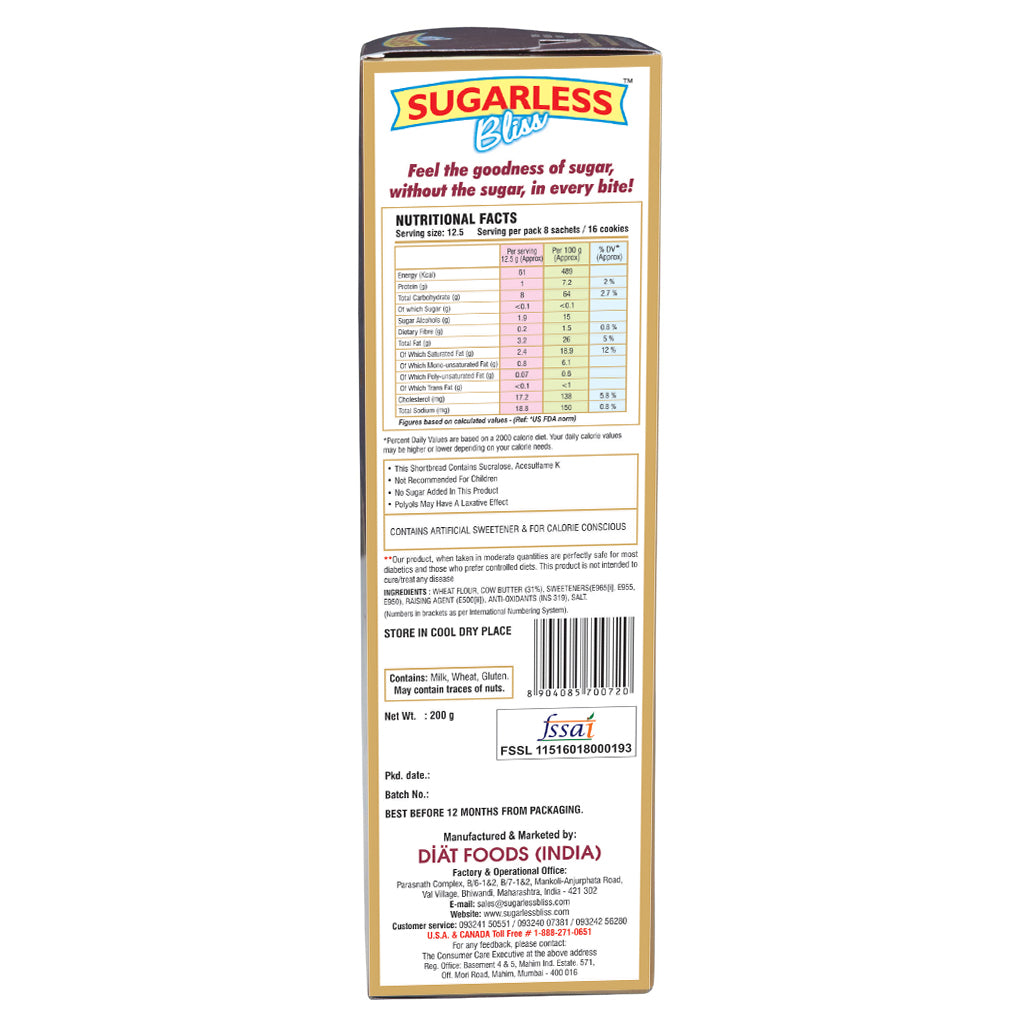 Sugar-Free Shortbread | 100% Cow Butter-200g