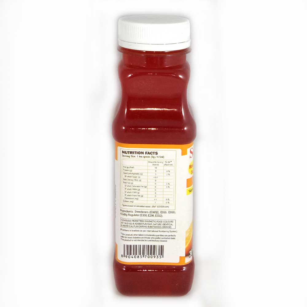 "Sweetened with Splenda – Sugar-Free Orange Sharbat (Syrup)"-300g