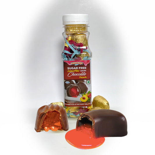 Sugar Free Centered Filled Dark Chocolite (Peach Flavour)