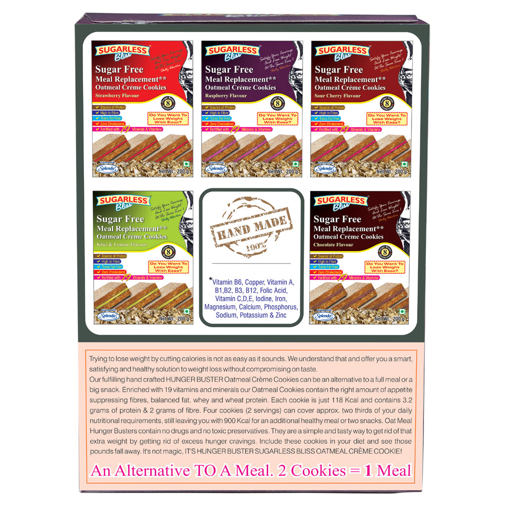 Sugar Free Oatmeal Creme Cookies - Raspberry (Alternate to A Meal 2 Cookies=1 Meal