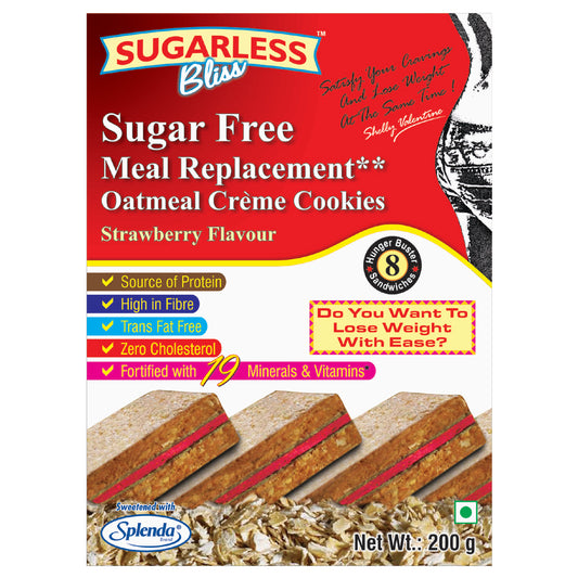 Sugar Free Oatmeal Creme Cookies - Strawberry (Alternate to A Meal 2 Cookies=1 Meal