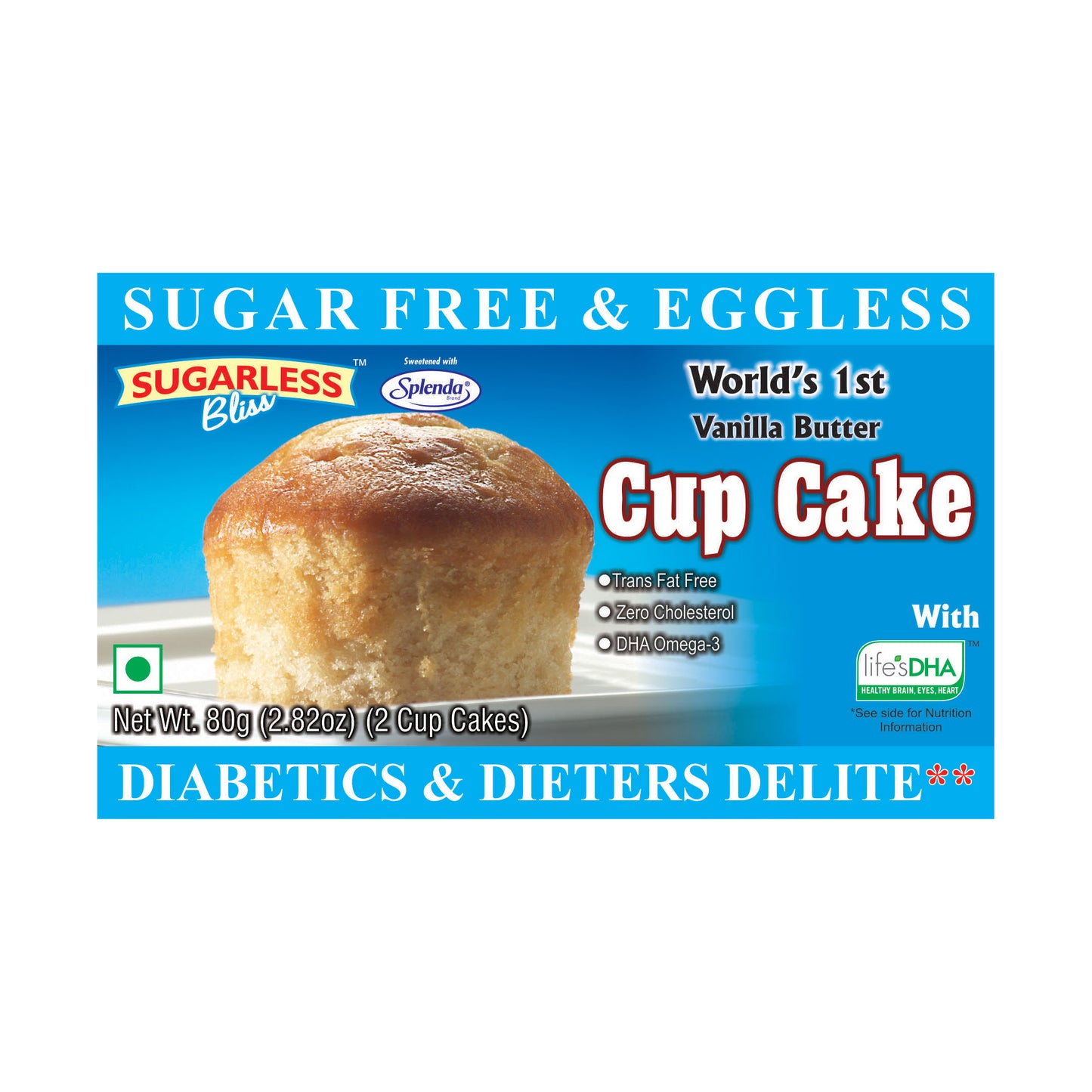 Sugar Free & Eggless Cup Cake Vanilla Butter - 80g