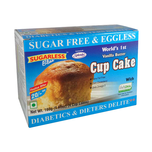 Sugar Free & Eggless Cup Cake Vanilla Butter - 160g
