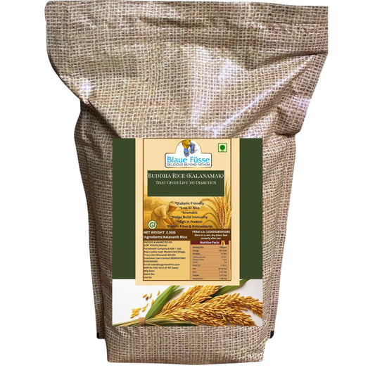 Blaue Füsse Buddha Rice (Kalanamak) – Royal Heritage Low GI Aromatic Rice | 2.5 KG | Sugarless Bliss