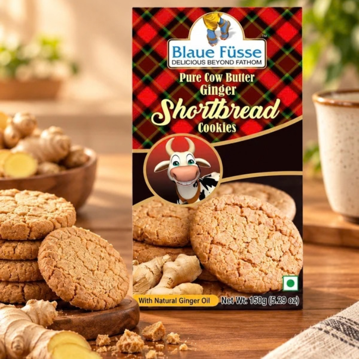 Sugar Shortbread Pure Cow Butter Ginger  | Sugarless Bliss