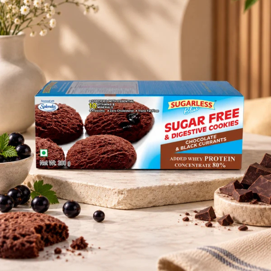 Sugar Free - Chocolate & Black Currant Digestive Cookies (200)g | Sugarless Bliss
