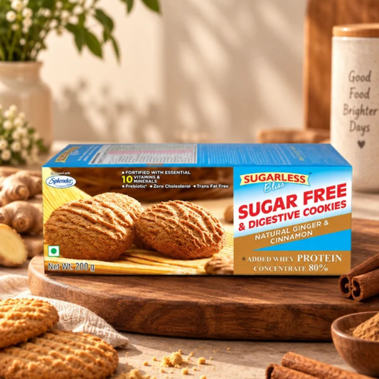 Sugar Free and Digestive Cookies - Ginger and Cinnamon - 200g | Sugarless Bliss