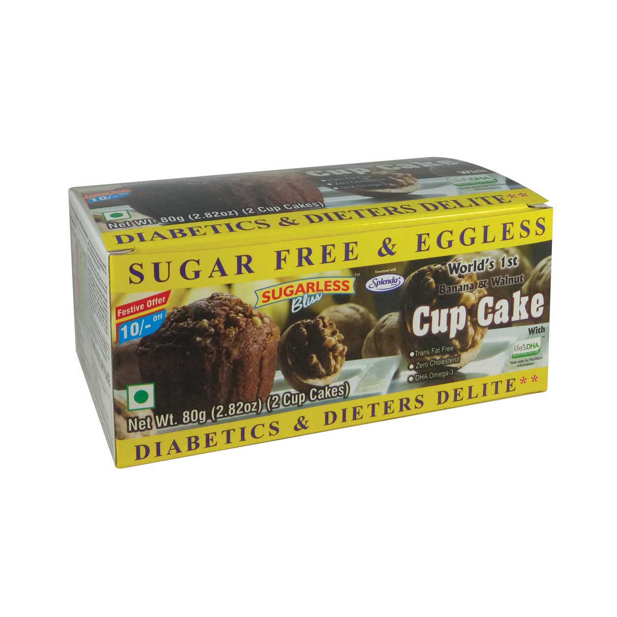 Sugar-free Walnut Duo – Banana Walnut + Date Walnut Cupcakes Healthy Treat- 320g