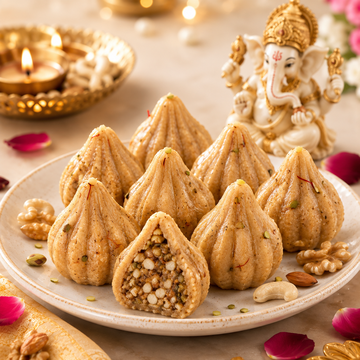 Dry Fruit Modak Traditional Indian Sweet with Sugar | 500g | Sugarless Bliss