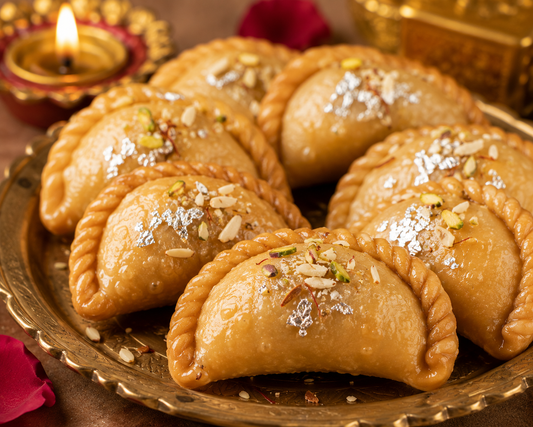 Gujiya (500g) | Made with Pure Ghee | Traditional Indian Mithai | Sugarless Bliss