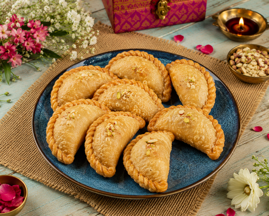 Gujiya (500g) | Made with Pure Ghee | Traditional Indian Mithai | Sugarless Bliss