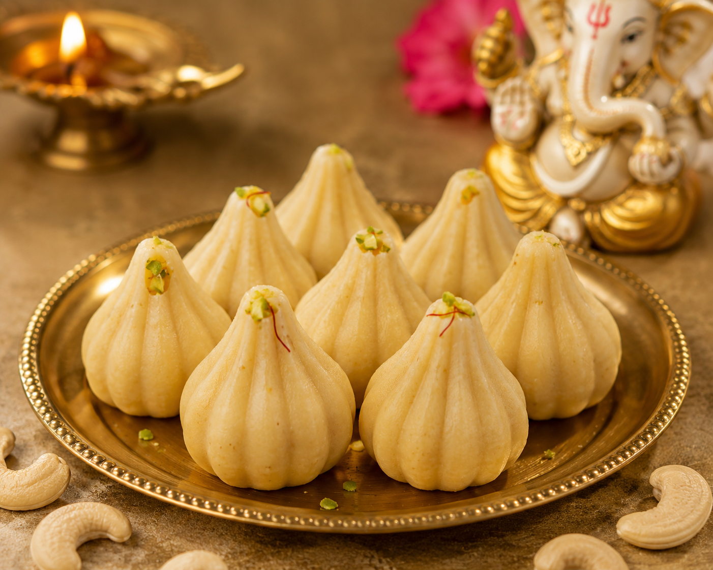 Sugar Free Cashew Modak Premium Kaju Modak | 500g | Sugarless Bliss