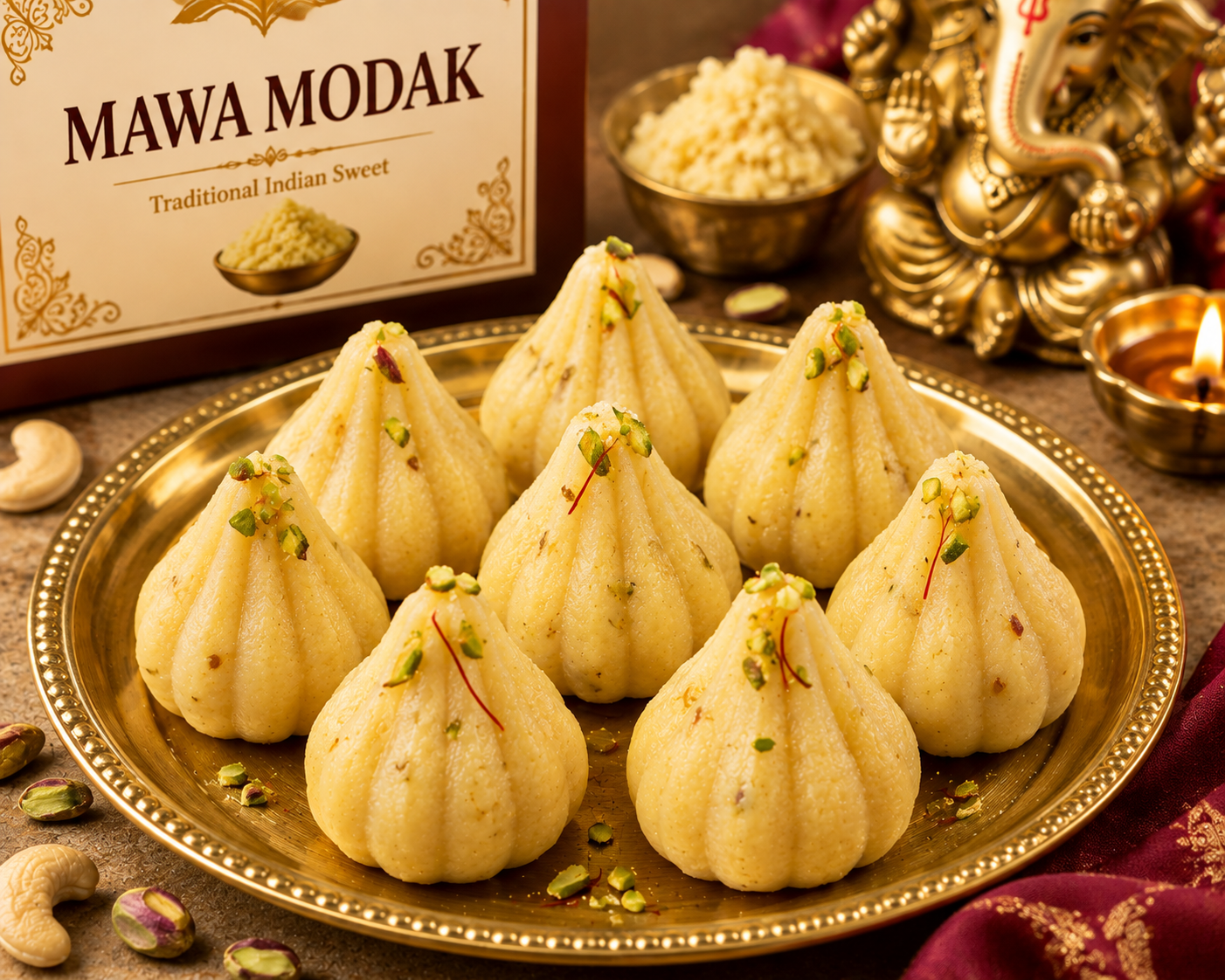 Sugar Free Mawa Modak Traditional Indian Sweet | 500g | Sugarless Bliss
