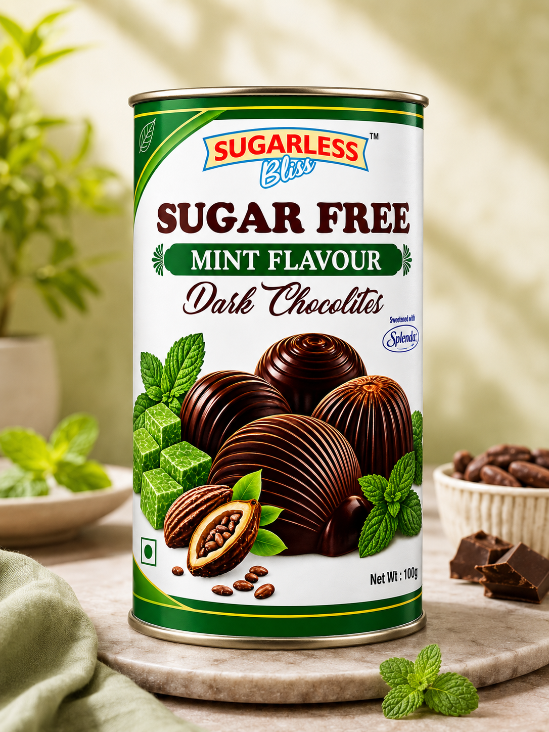 Sugar Free Dark Chocolite - Mint Delight | Sugarless Bliss