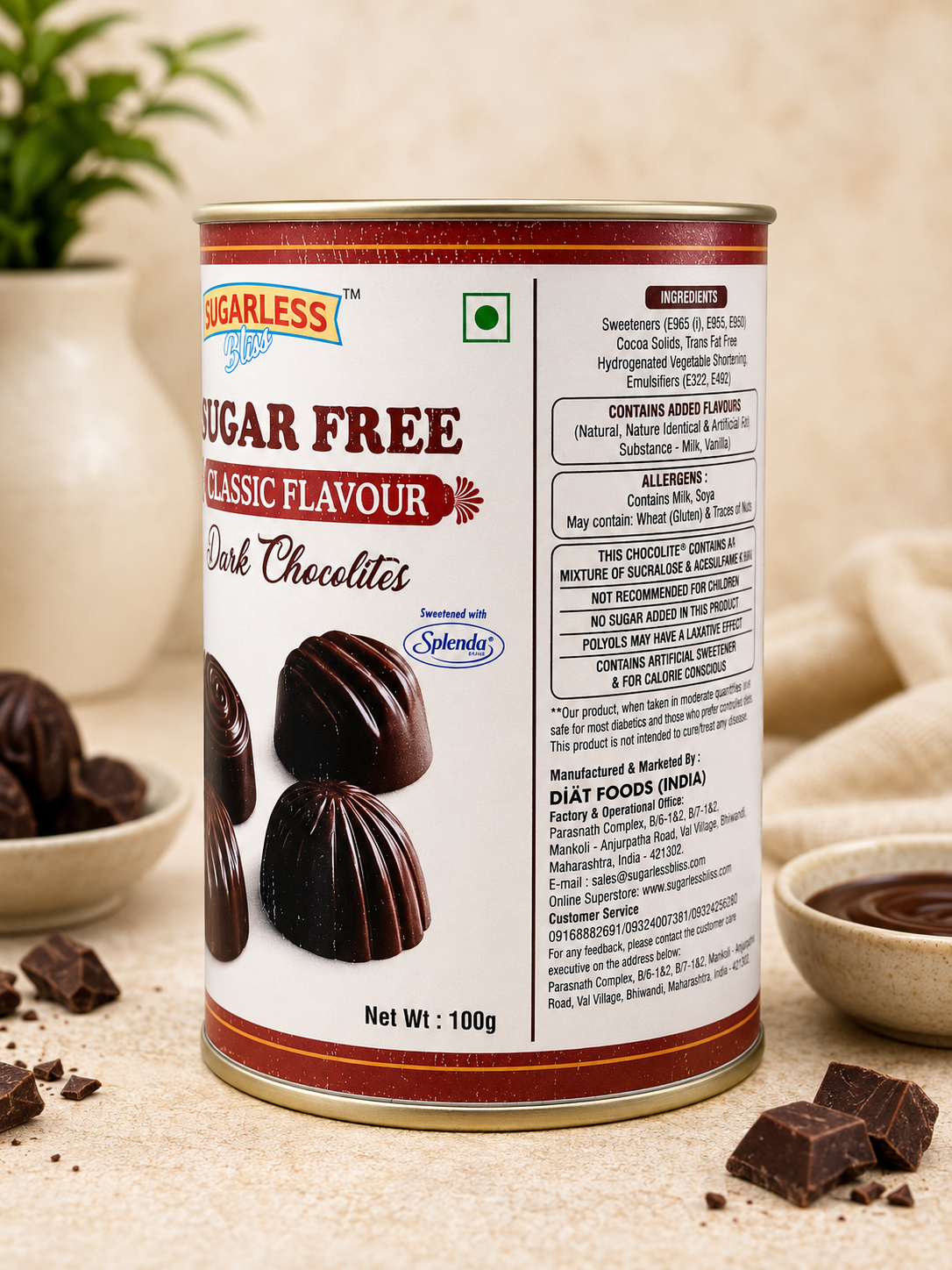 Sugar Free Dark Chocolite - Classic Delight | Sugarless Bliss