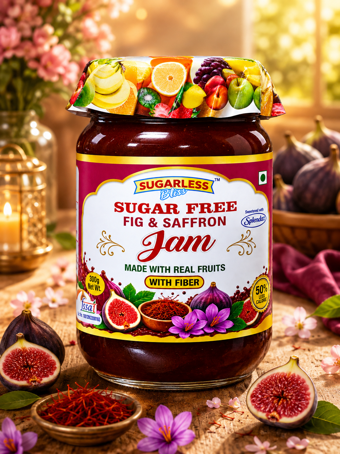 Sugar Free Fig & Saffron Jam (300)g | Sugarless Bliss