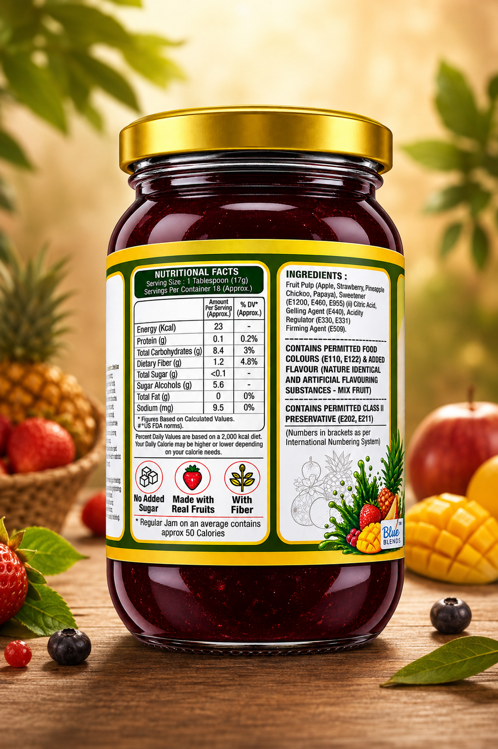 Sugar Free Mixed Fruit & Pineapple Jam Combo | Sugarless Bliss