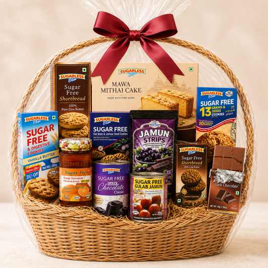 Sugarless Bliss Sugar Free Festive Gift Hamper | Premium Diabetic Friendly Gift Basket