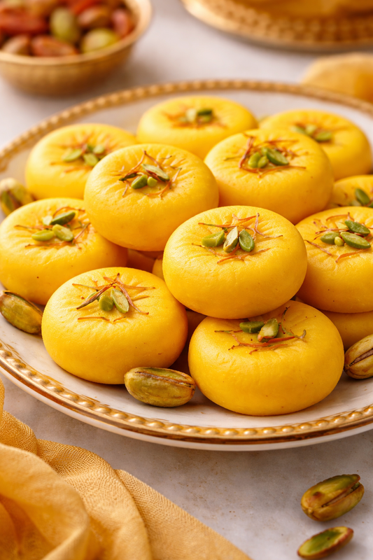 Exquisite Sugar Free Kesar Peda (500g) – Authentic Indian Mithai, Crafted for a Guilt Free Indulgence!
