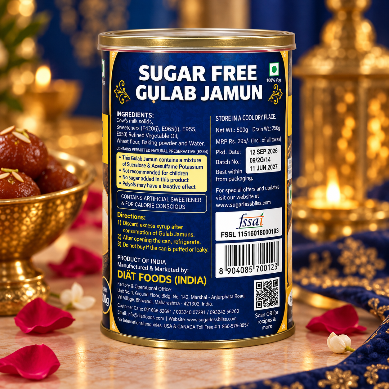 Sugar Free Gulab Jamun Balls (500)g | Sugarless Bliss
