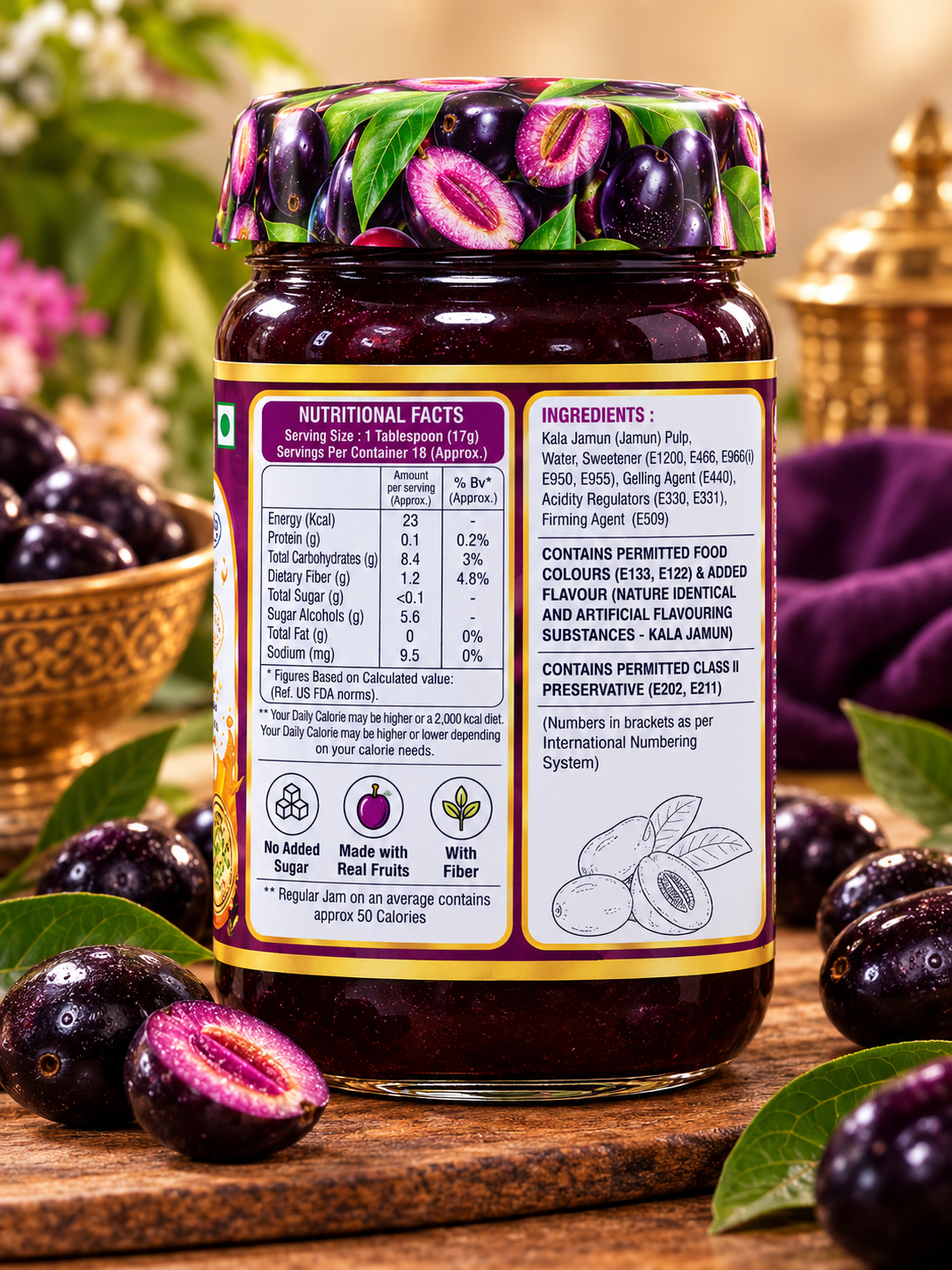 Sugar Free Kala Jamun & Fig Saffron Jam Combo | Sugarless Bliss