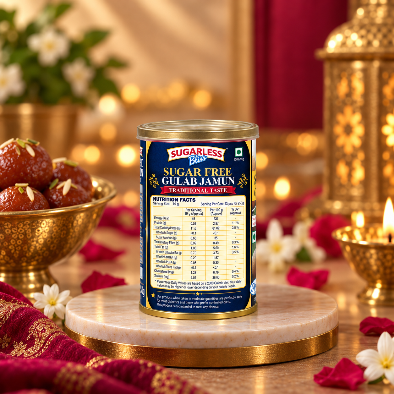 Sugar Free Gulab Jamun Balls Combo Pack (250g x 2) | Sugarless Bliss