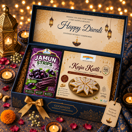 Diwali Celebration Combo – Sugar-Free Jamun & Kaju Katli Festive Gift Box