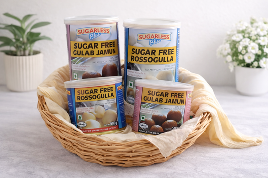 Sugar Free Rossogulla & Gulab Jamun Combo (4 Packs) | Sugarless Bliss