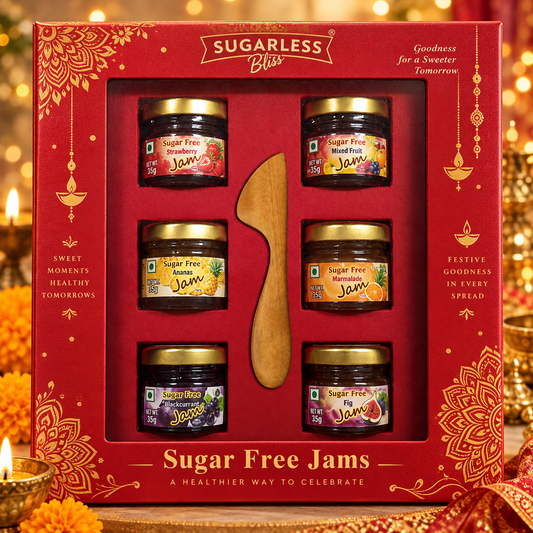 Diwali Sugar-Free Jam Gift Box | 5 Flavour Festive Jam Combo