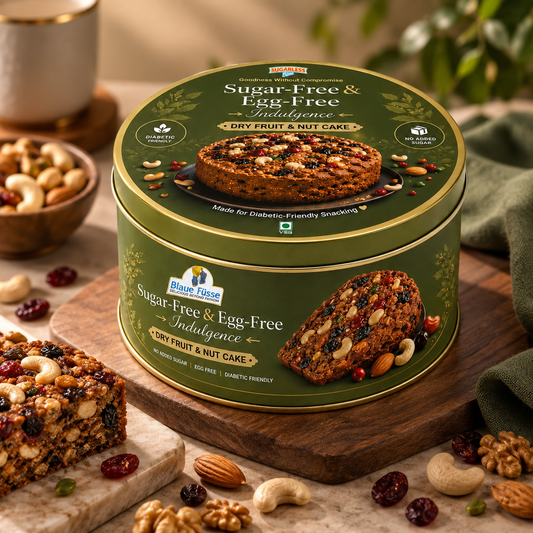 Sugar Free, Eggless Nut & Fruit Global Cake | 1kg | (International)