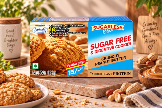Sugar-Free & Digestive-Peanut Butter  Cookies-100g | Sweetened with Splenda