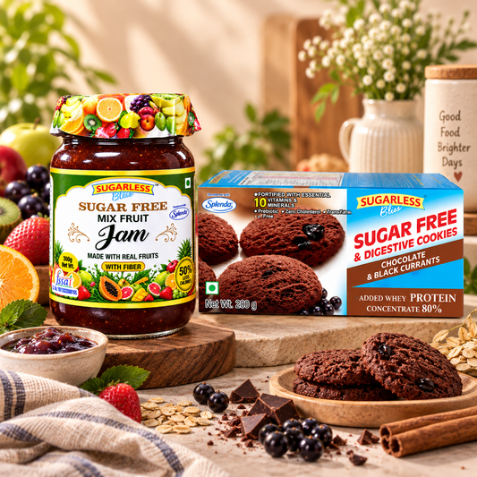 Sugar Free Mixed Fruit Jam & Chocolate Black Currant Cookies | Sugarless Bliss