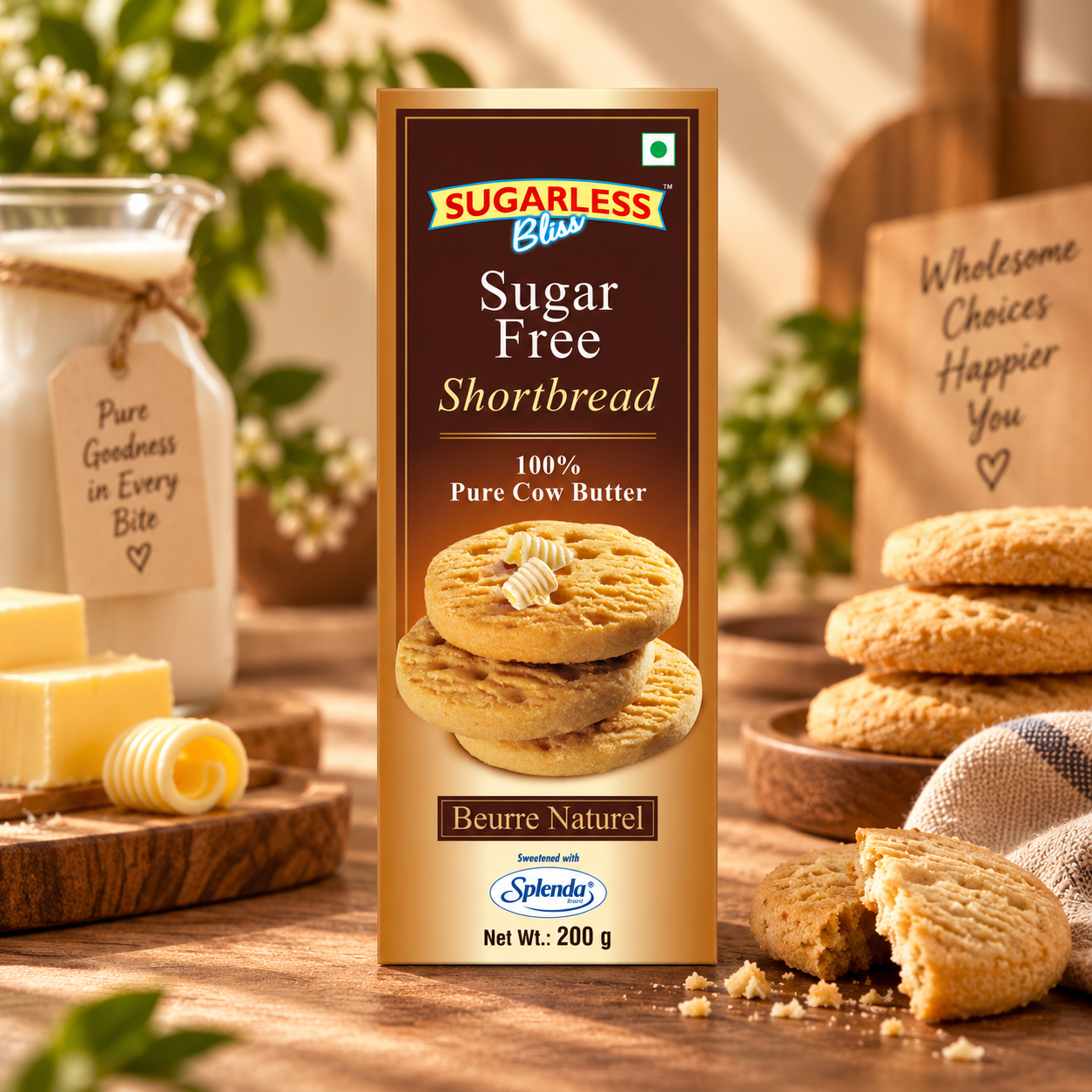 Sugar-Free Shortbread | 100% Cow Butter Cookies