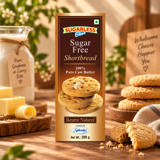 Sugar Free Shortbread - 100% Cow Butter Cookies & Raspberry Jelly - 200g x 24 Packs | Sugarless Bliss