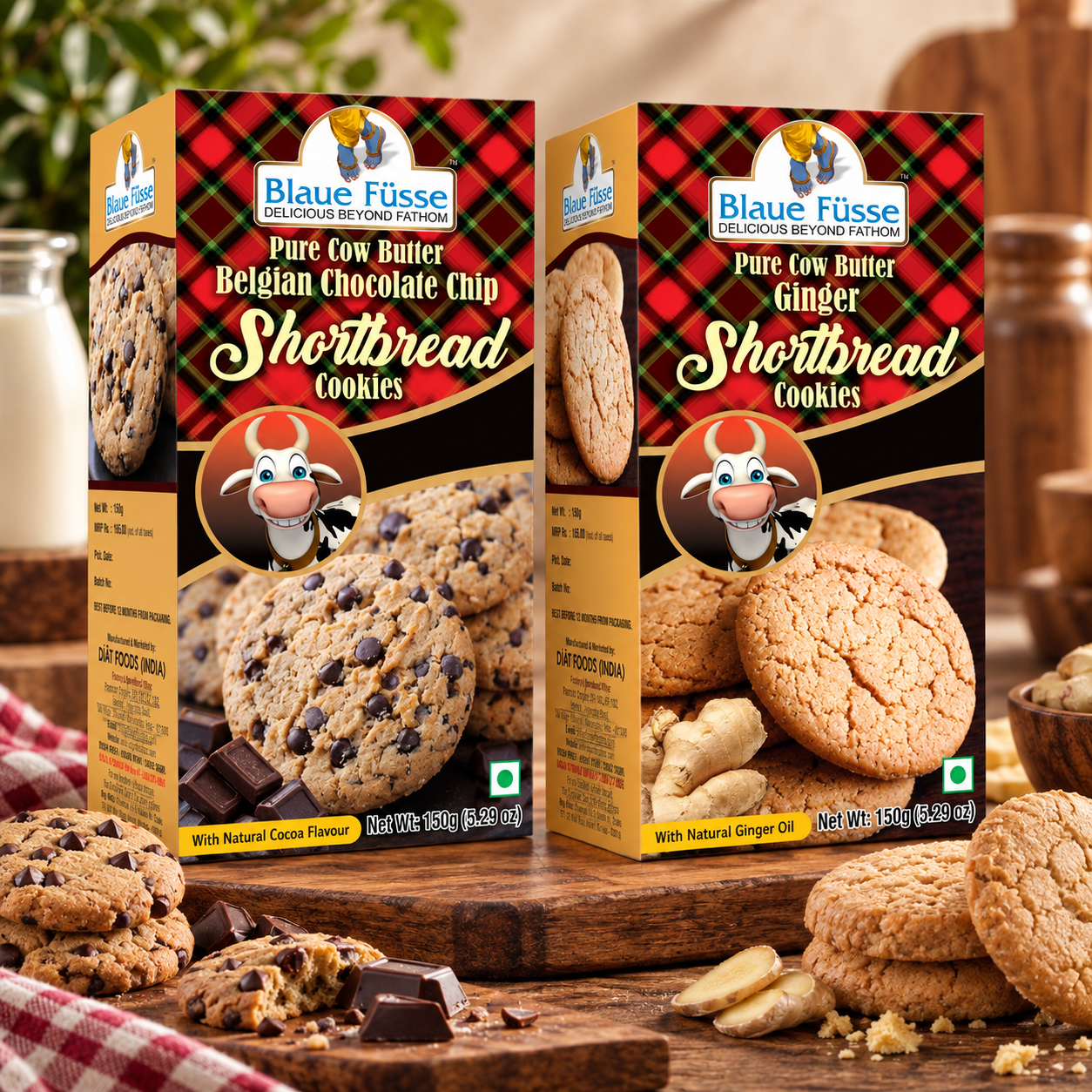 Pure Butter Shortbread Duo – Belgian Choco Chip & Ginger
